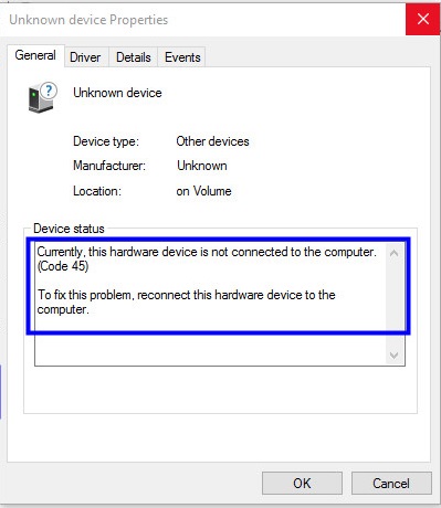 device manager error